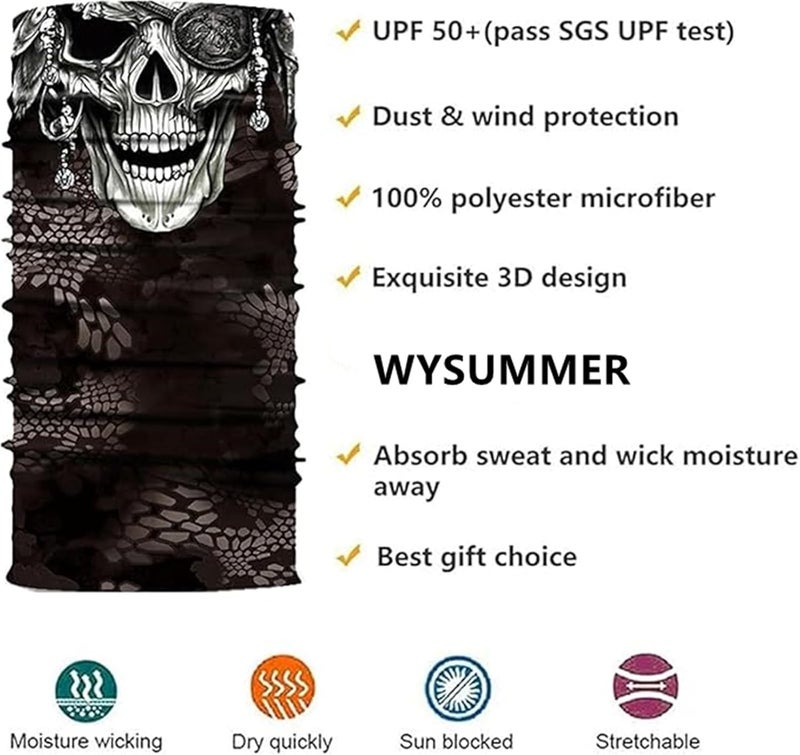 WYSUMMER Scarves Bandanas Skull Face Tube Headband, Gaiter Head Wrap Balaclava Magic Scarf Motorcycle Multi Function Headwear - Image 2